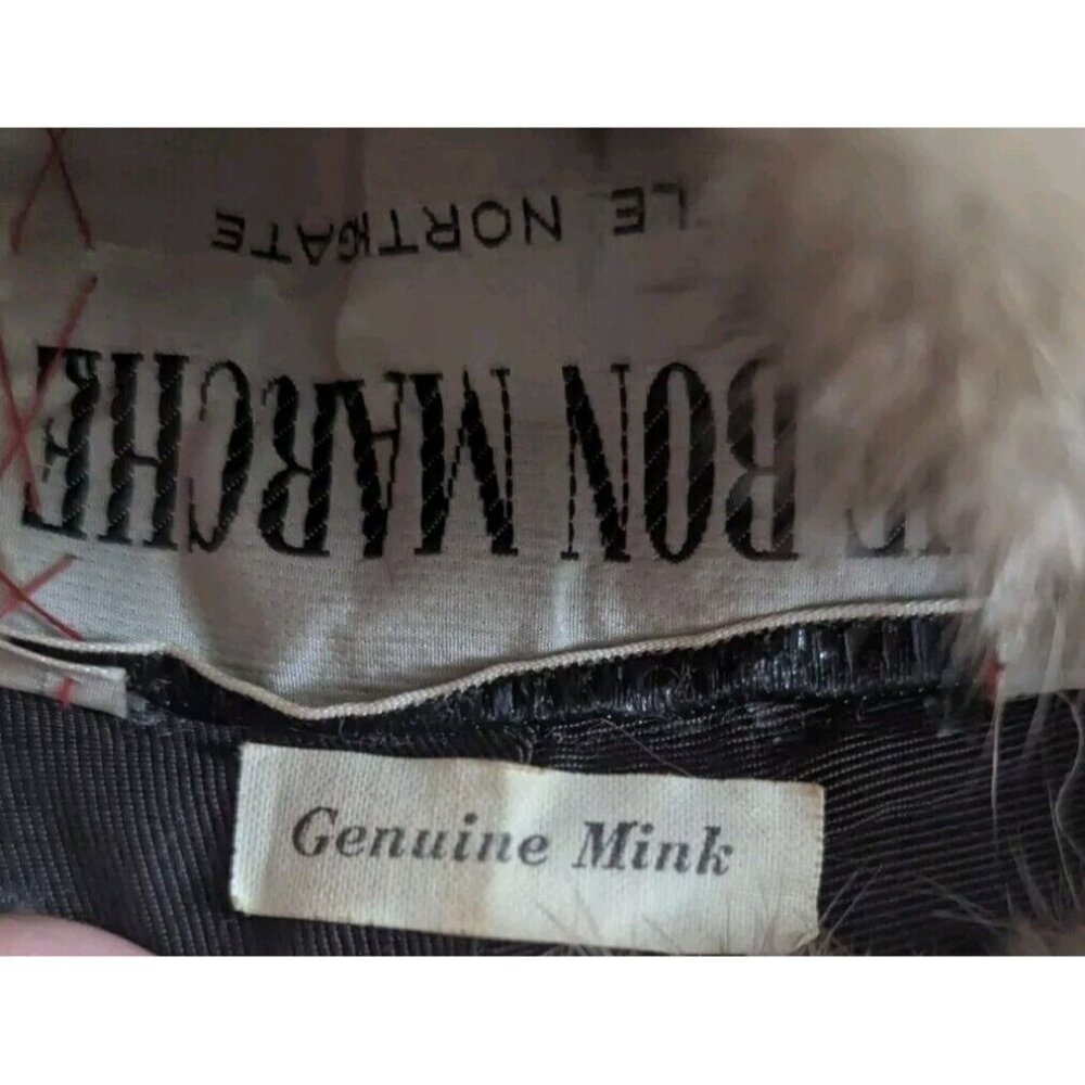 The Bon Marche Vintage Genuine Mink Fur Hat - Picture 5 of 10